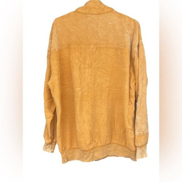 Forever 21 Mustard Yellow Faux Suede Lightweight Jacket With Front Pockets Zip C - Picture 2 of 5